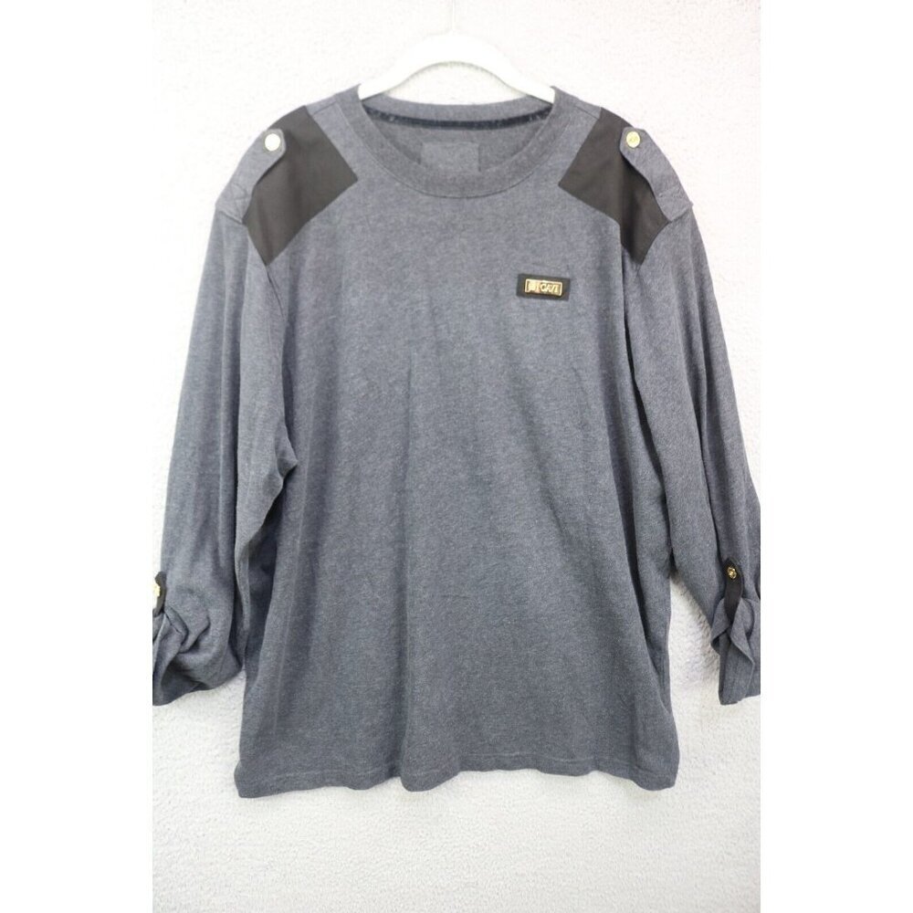 Cavi Men's Military Henley Roll Tab Sleeves Shirt-Size XL